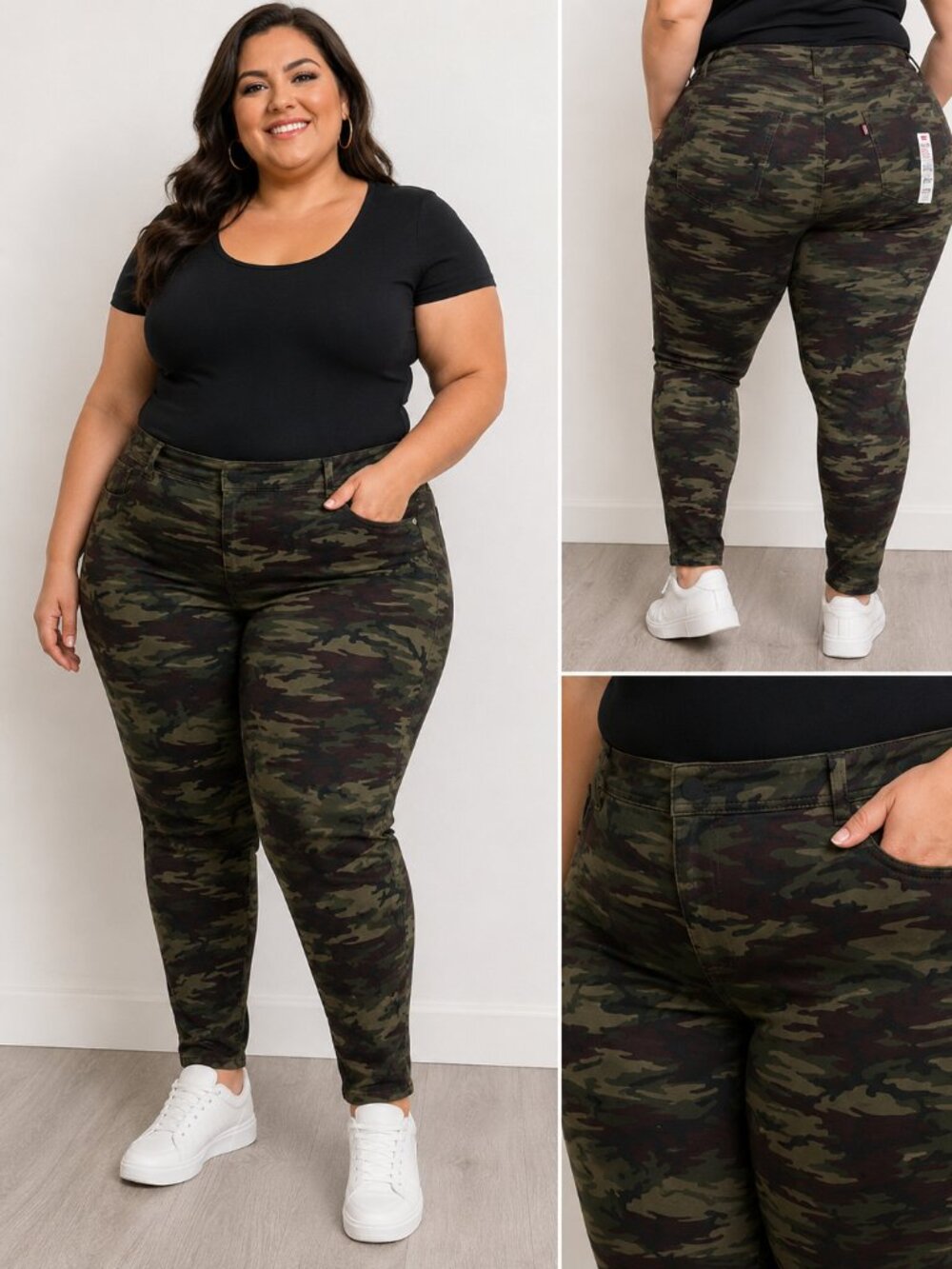 Levi’s Camo Pants Hunting 26W Pull On Leggings Jeans Stretch Mid Rise NWT y2k